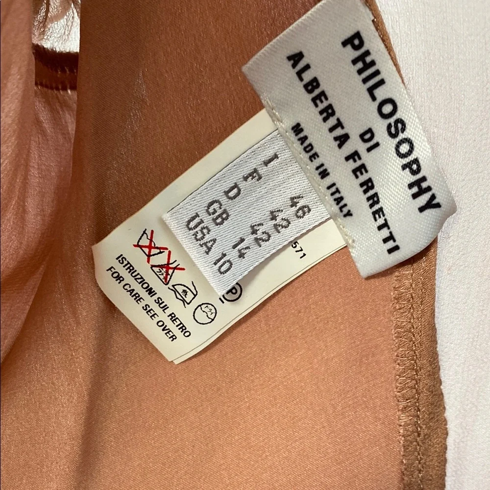 Philosophy Di Alberta Ferretti Lace Trimmed Silk Blouse size 10 made in Italy - Picture 4 of 9